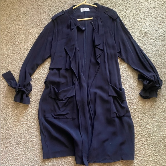 A.L.C Navy Blue Trench Coat Size M - Picture 7 of 9